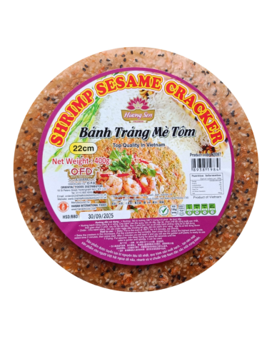 Huong Sen Shrimp Sesame Cracker – Banh Trang Me Tom 22cm - 1 case (400gx22)