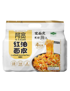 Bai jia Akuan Broad Noodle Sesame Sauce Flavour 115g x 4