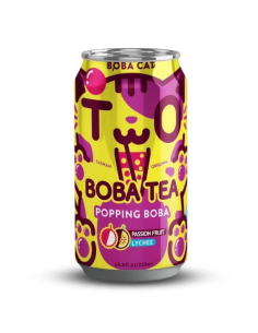 Boba Cat Passion Fruit & Lychee Bubble Tea 315ml