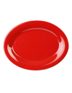16" Red Mel Oval Plate