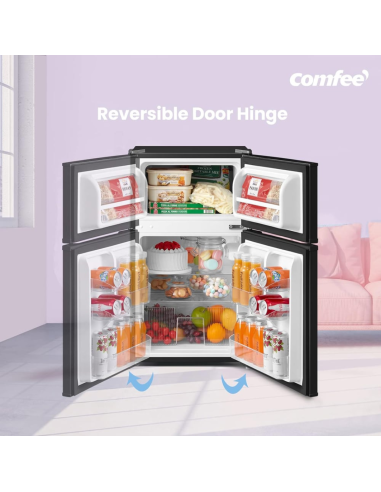 COMFEE Black 87L 2-Section Under Counter Fridge Freezer with Removable Shelves (AJ0391)