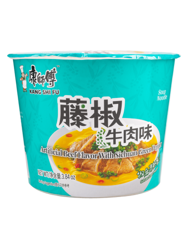 康師傳藤椒牛肉麵（桶） 108g