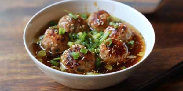 Pork Meatballs In Hoisin Broth